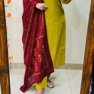 The Contrast Dupatta Cotton Kurta Set